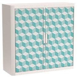 PAPERFLOW easyOffice Vintage Rollladenschrank 60964 2 Fachböden 110,0 x 41,5 x 104,0 cm