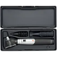 HEINE - Mini-Otoskop 3000 LED 2,5 V DIRECT mit wiederverwendbaren Ohrtrichtern, Set mit Etui und wiederverwendbaren Ohrtrichtern, schwarz