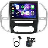 2+64G Android 14 Autoradio 2 Din für Mercedes Vito 3 W447 2014-2020, 10 Zoll Touchscreen Autoradio mit Bildschirm Bluetooth Wireless Carplay Autoradio GPS Navi Android Rückfahrkamera Mirror Link