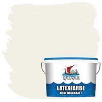Halvar Latexfarbe hohe Deckkraft Weiß & 100 Farbtöne - abwischbare Wandfarbe für Küche, Bad & Wohnraum Geruchsarm, Abwischbar & Weichmacherfrei (10 L, Altweiß)