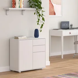 [en.casa] Sideboard Paarl 74 x 79 x 36 cm Weiß