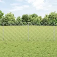 vidaXL Zaun mit Pfosten 0,8 x 25 m Silber/Stahl