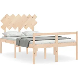 vidaXL Seniorenbett mit Kopfteil Massivholz
