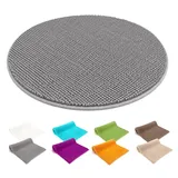 heimtexland ® Badvorleger Chenille Super Flauschig Saugstark Badteppich Badematte Ökotex Typ771 Grau 60 cm rund
