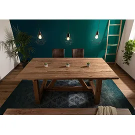 MASSIVMOEBEL24.DE Esstisch Teak 270x100x78 natur unbehandelt BASSANO #147 - Braun