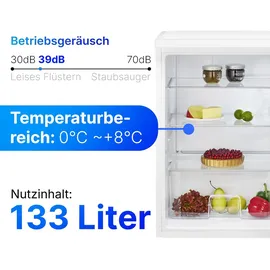 Bomann VS 2195 Kühlschrank (133 l, 845 mm hoch, Weiß)