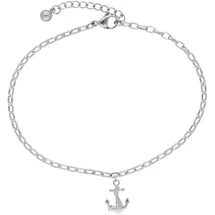 FIRETTI Fußkette FIRETTI "Schmuck Geschenk Körperschmuck Maritim Anhänger Anker+Seil Ankerkette", silber (silberfarben), Fußketten, Damen, Edelstahl