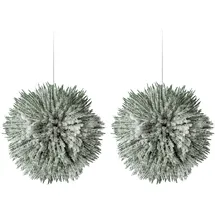 Creativ green Winterliche Kunstpflanze CREATIV GREEN "Weihnachtsdeko", grün, H:14cm Ø:14cm, Kunststoff, Kunstpflanzen, Kugel Ø 14 cm, mit künstlichem Schnee bedeckt, 2er-Set