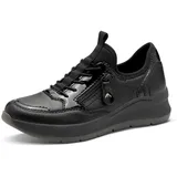 Jana Damen Sneaker flach Schwarz 38