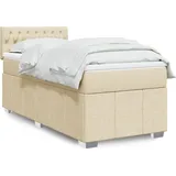 Maison Exclusive - Boxspringbett mit Matratze Creme 90x190 cm Stoff - Creme