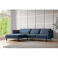 Fun Möbel Ecksofa Designersofa AGADA in Stoff Verita Marineblau