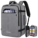 Lubardy Reiserucksackc Herren Damen Handgepäck Rucksack Flugzeug Groß Laptop Rucksack 17 Zoll Wasserdichter Daypack Weekender Business Rucksack