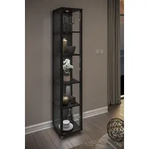 fif Möbel Vitrine OPTIMA Standvitrine, Vitrinenschrank, Glasvitrine, Sammlervitrine schwarz