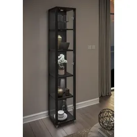 fif Möbel Vitrine OPTIMA Standvitrine, Vitrinenschrank, Glasvitrine, Sammlervitrine schwarz