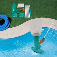 Pool Reinigungsset,Poolreinigung Bodensauger,Mini Pool Sauger Tragbares Staubsauger Pool Bodensauger mit 5-teiliger Stange,Pool Staubsauger Set für Schwimmbecken, Spa, Teich und Whirlpool (Grün)