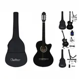 vidaXL 12-tlg. Western Gitarren-Set mit Equalizer und 6 Saiten Schwarz