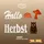 Weigla - Figurenset 5 TLG. original Erzgebirge I Motiv Herbst weiß/braun/orange I Figurenset für Dekosockel I detailreiche Holzkunst I Herbstdeko mit Schriftzug Hallo Herbst, Einer Eule, Igel & Pilz