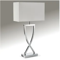 tectake® Tischleuchte, modernes Design, blendfreies Licht, Kippschalter am Kabel, 27 x 12 x 51,5 cm
