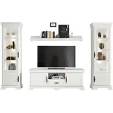 Home Affaire Wohnwand Royal, (4-St., bestehend aus 2 Vitrinen, 1 Lowboard und 1 Wandboard), exclusiv Design im Landhausstil weiß