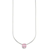 Bruno Banani Kette mit Anhänger Schmuck Geschenk Silber 925 Halsschmuck Schlangenkette Stein rosa
