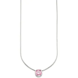 Bruno Banani Kette mit Anhänger Schmuck Geschenk Silber 925 Halsschmuck Schlangenkette Stein rosa