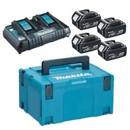Makita Power Source Kit 18 V Li-Ion 4 x 5,0 Ah + DC18RD Ladegerät + Makpac 197626-8