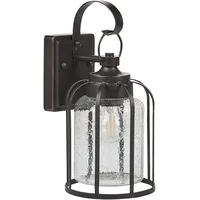 Beliani Außenwandleuchte Metall 36 cm 1er Set Schwarz