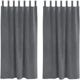 vidaXL Verdunkelungsvorhänge 2 pcs Hellgrau 140 x 175 cm