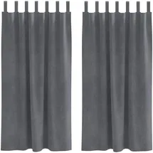 vidaXL Verdunkelungsvorhänge 2 pcs Hellgrau 140 x 175 cm