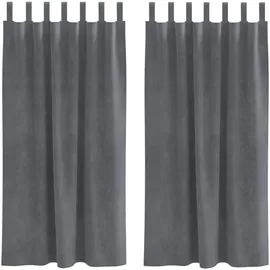 vidaXL Verdunkelungsvorhänge 2 pcs Hellgrau 140 x 175 cm