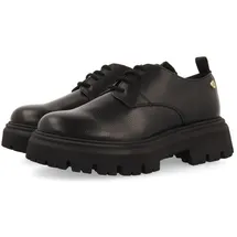 Gioseppo Schwarze Schuhe aus Leder im Blucher-Stil für Mädchen und Jungen Sorli, Schwarz, 33 EU