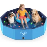 Lozzzyo Hundepool große & Klein Hunde aus Anti-Rutsch PVC, Faltbare Hunde Pool - Leicht zu Reinigen Hundeplanschbecken für Outdoor, Reise, Garten - Planschbecken für Hunde (120 * 30CM)