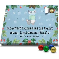 Mr. & Mrs. Panda Schoko Adventskalender Operationsassistent Leidenschaft - Blau Pastell - Geschenk, OP Assistent, Schenken, Ausbildung, Operationsa... - Blau