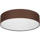 REV Ritter REV Deckenleuchte - Deckenlampe rund 50cm mit Stoff-Lampenschirm im Vintage-Look – ideal für Schlafzimmer & Wohnzimmer, braun