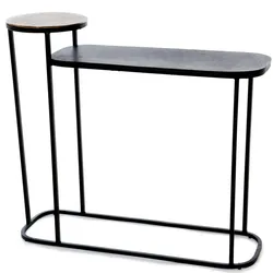 Konsole mit mehreren Ebenen - Schwarz Rechteck Metall Amadeus 100x29 cm