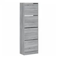 VidaXL Schuhschrank mit 4 Klappen Grau Sonoma 60x34x187,5 cm