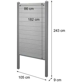 MCW WPC Sichtschutz 105 cm Anthrazit 2 St.