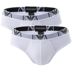 EMPORIO ARMANI Herren Slips - Unterwäsche, Stretch Cotton Briefs, 2er Pack Weiß XL