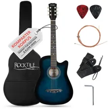 Rocktile WSD-5C-BUB Slim Line Westerngitarren Set Blueburst