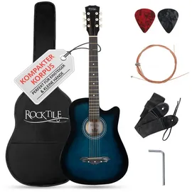 Rocktile WSD-5C-BUB Slim Line Westerngitarren Set Blueburst
