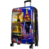 Reisekoffer & Kofferset 3tlg bunt Motiv 4 Rollen Hartschale Rio Paris New York