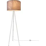 Paco Home Stehlampe »Trina Tribal«, Leuchtmittel E27 ohne Leuchtmittel, Stehlampe Dreibein Mit Lampenschirm Stoff Stativ Modern Vintage Uni, weiß