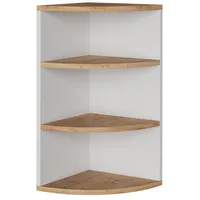 Vicco Eckregal Ecki, Bücherregal, Weiß/Goldkraft Eiche, 30 x 60