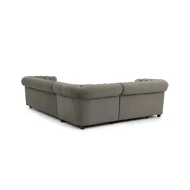 S-Style Chesterfield Ecksofa Cleo Blink ¦ grau ¦ Maße (cm): B: 264 H: 72