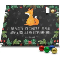 Mr. & Mrs. Panda Schoko Adventskalender Einhorn Fuchs - Schwarz - Geschenk, Schokoladen Adventskalender, Foxycorn, Pegasus, Einhörner, Fuchshorn, ... - Schwarz