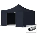 4x4 M Faltpavillon, Professional Alu 40mm, Seitenteile Ohne Fenster, Schwarz