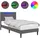vidaXL Bettrahmen mit LED-Lichtleisten Grau 90 x 190 cm Kunstleder