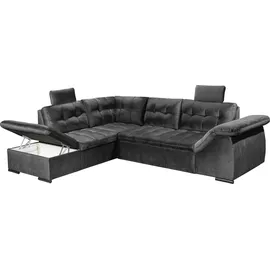 ed exciting design Ecksofa »Estrella L-Form«, mit Bettfunktion, Bettkasten, Armteilverstellung & Kopfstützen