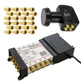 PremiumX Multischalter PXMS 5/8 für 8 Teilnehmer Quattro LNB 24 F-Stecker
