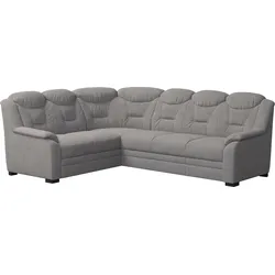 Ecksofa COTTA "Marcus L-Form", silber, B:263cm H:99cm T:211cm, 100% Polyester, Sofas, Bequemes Ecksofa in klassischem Design mit hoher Rückenlehne